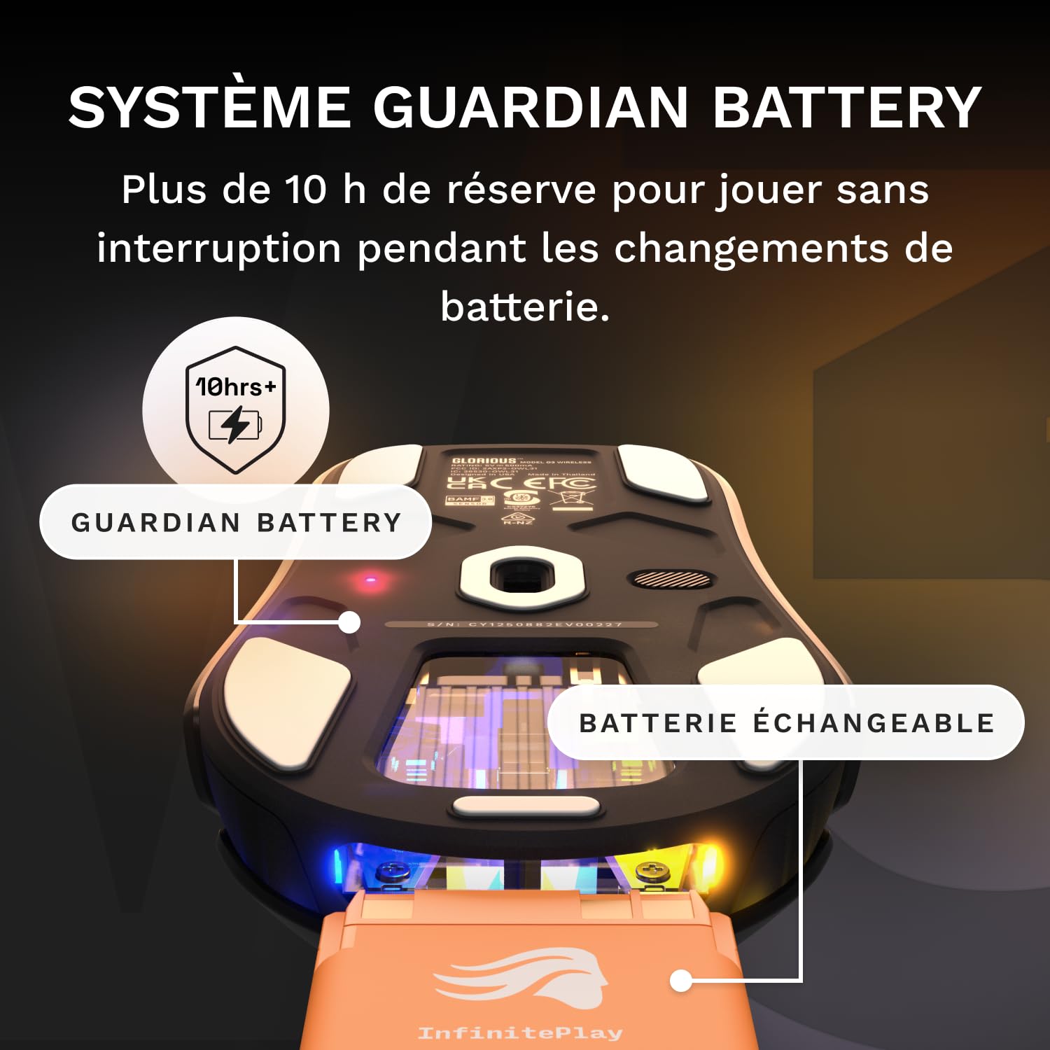 GLORIOUS Model O 3 Souris Gaming sans Fil (Noir)