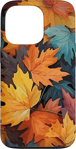 iPhone 13 Pro Hojas coloridas  Tema de otoño y otoño, funda de color de otoño