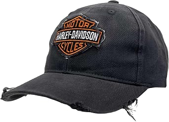 Harley-Davidson Men's Distressed Bar & Shield Adjustable Baseball Cap, Washed Gray
