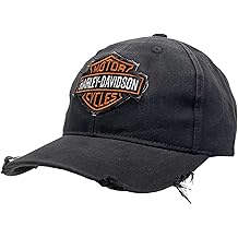 Men's Distressed Bar & Shield Adjustable Baseball Cap, Washed Gray