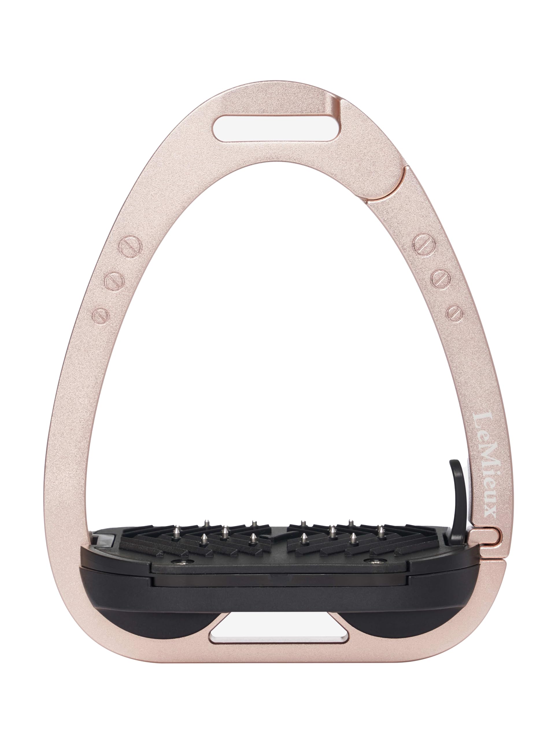 LeMieux Vector Balance Stirrup - Rose Gold - Aviation Grade Aluminium - Lightweight - Ergonomic Footplate