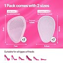 Frido High Heels Ball of Foot Cushions | Metatarsal Pads with Soft Gel Cushion | Pack of 2 Pairs (1 Wide & 1 Compact) | *high heel footwear not included* gallery image