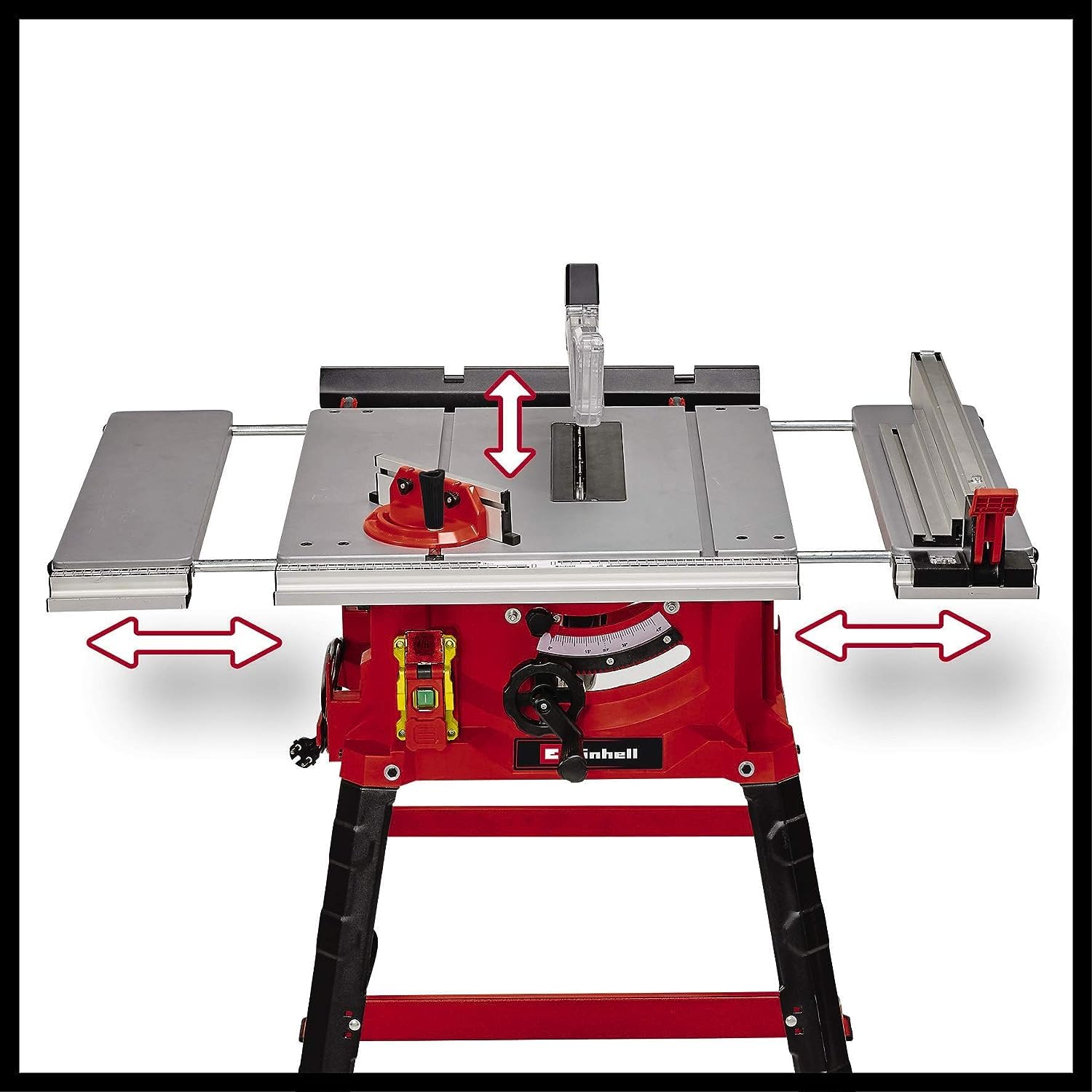 Einhell Sega circolare da banco TC-TS 2225 U (max. 2.200 W, avvio graduale, guida parallela/angolare, lama inclinabile, regolazione in altezza fino a 80 mm, prolunghe)