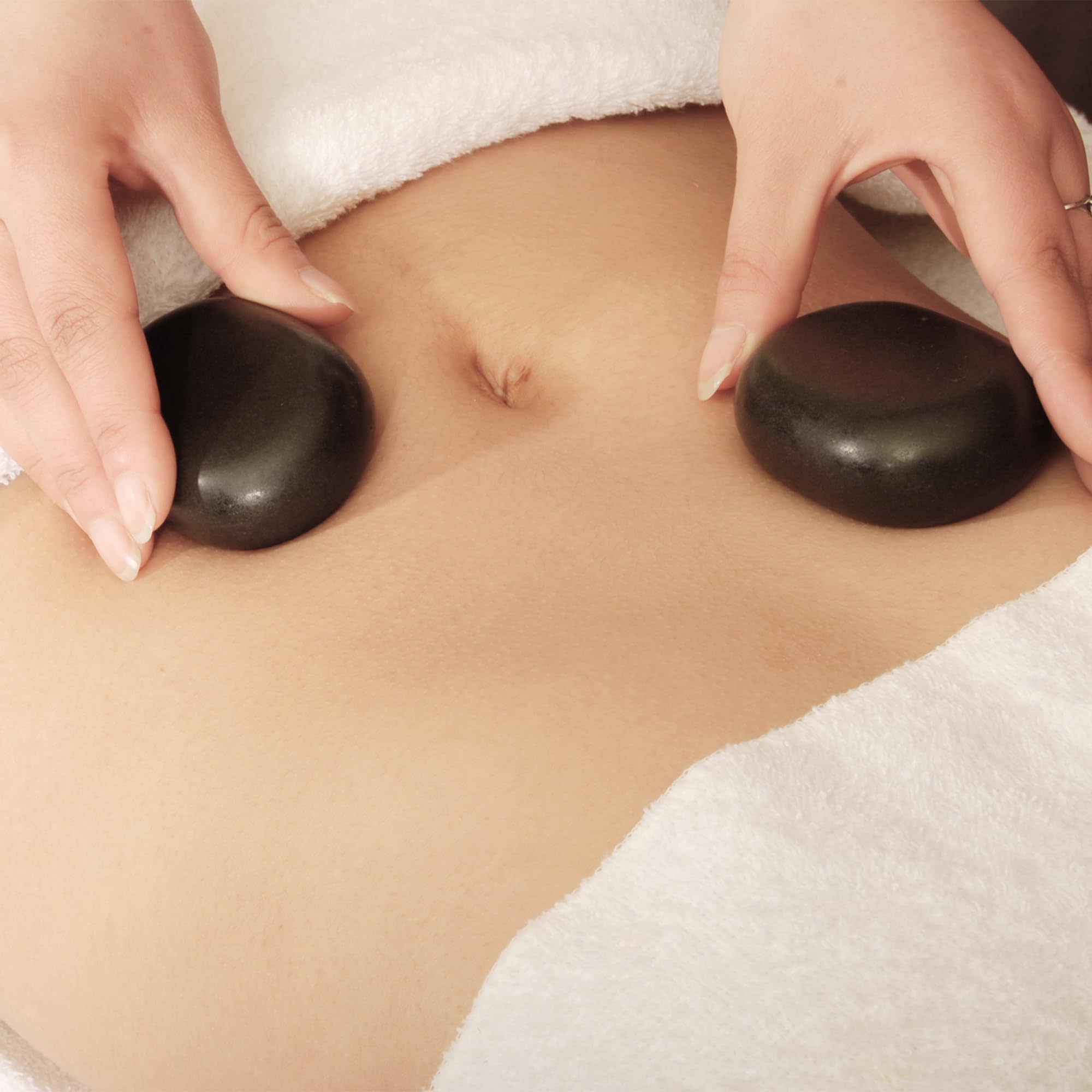 Master Massage zestaw gorących kamieni 100% bazaltowe kamienie do masażu ciała SPA z bambusowym pudełkiem (70 szt.)