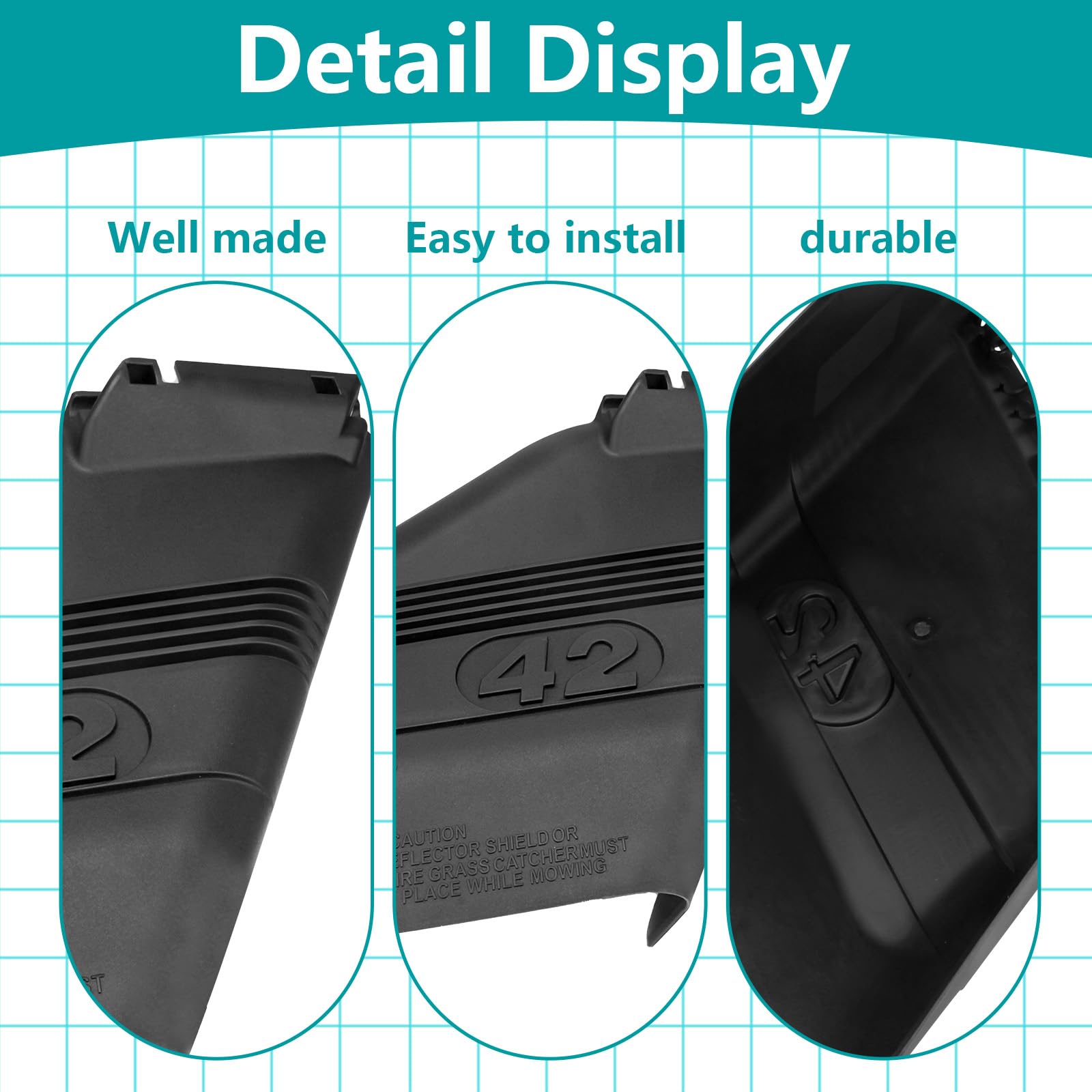 Earthtec CRAFTSMAN 130968 - Protector deflector de cubierta para cortacésped de 42 pulgadas con accesorios de montaje