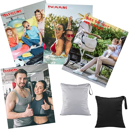 Miniatura 3 de Shappy 2 bolsas grandes de viaje para lavandería, lavables, impermeables, húmedas, secas, grandes bolsas de ropa sucia para entrenamiento de baño