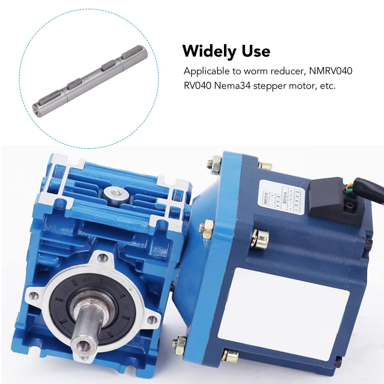 Worm Reducer Double Output Shaft, Alloy Steel Output Shaft, Stepper Motor Output Shaft for NMRV040 RV040 Nema34