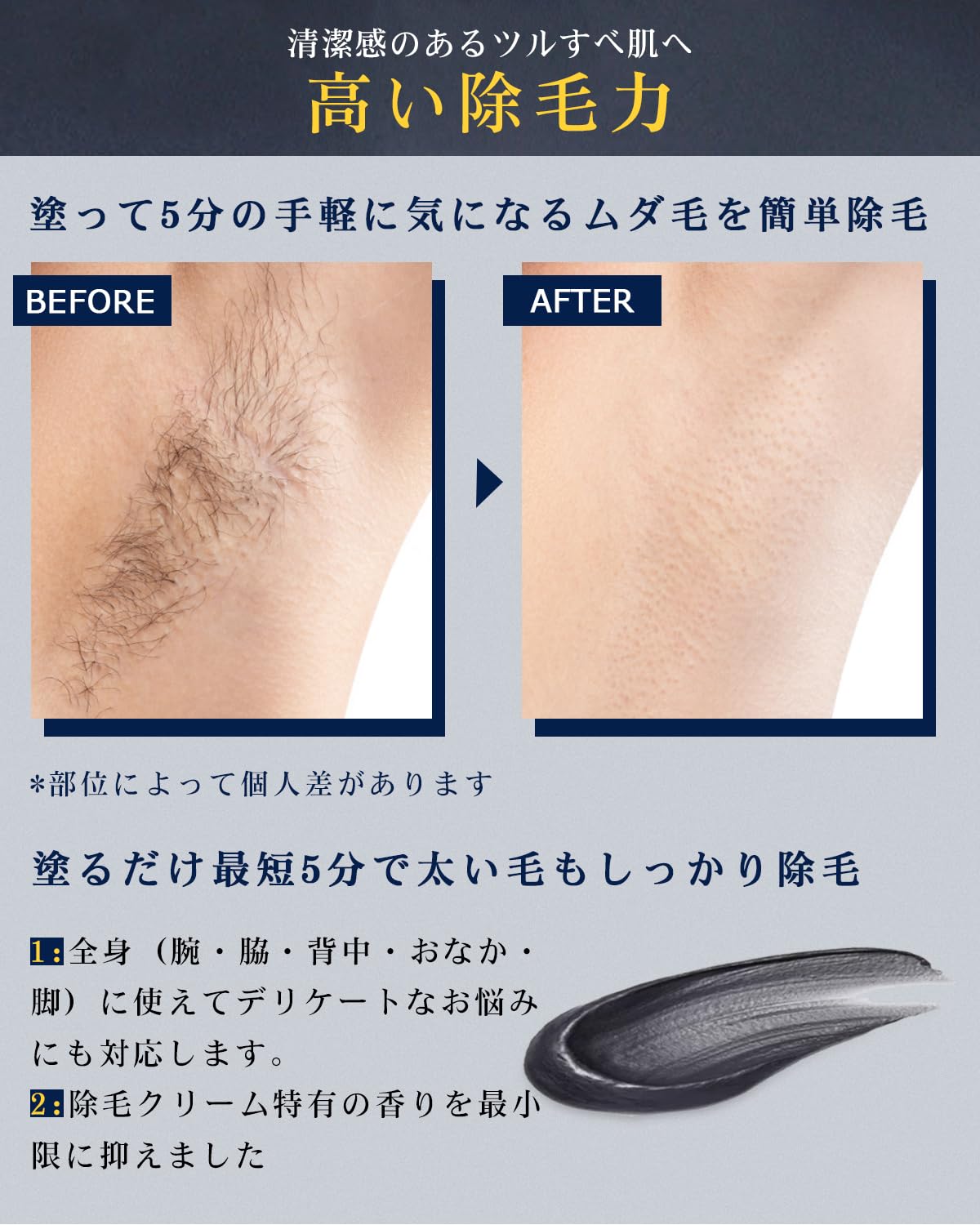 Amazon.co.jp: MENLITE 脱毛クリーム メンズ vio対応 髭 男性 低刺激  