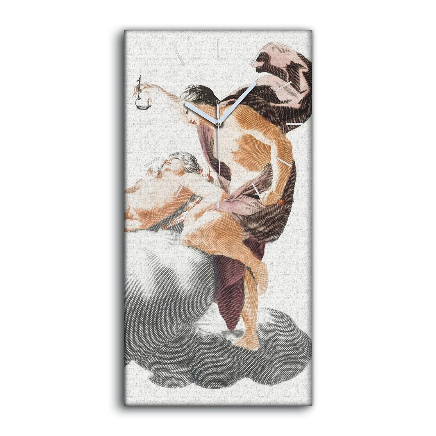 Horloge sur toile silencieuse 30x60cm pour art mural de salon au dessin d'Aphrodite