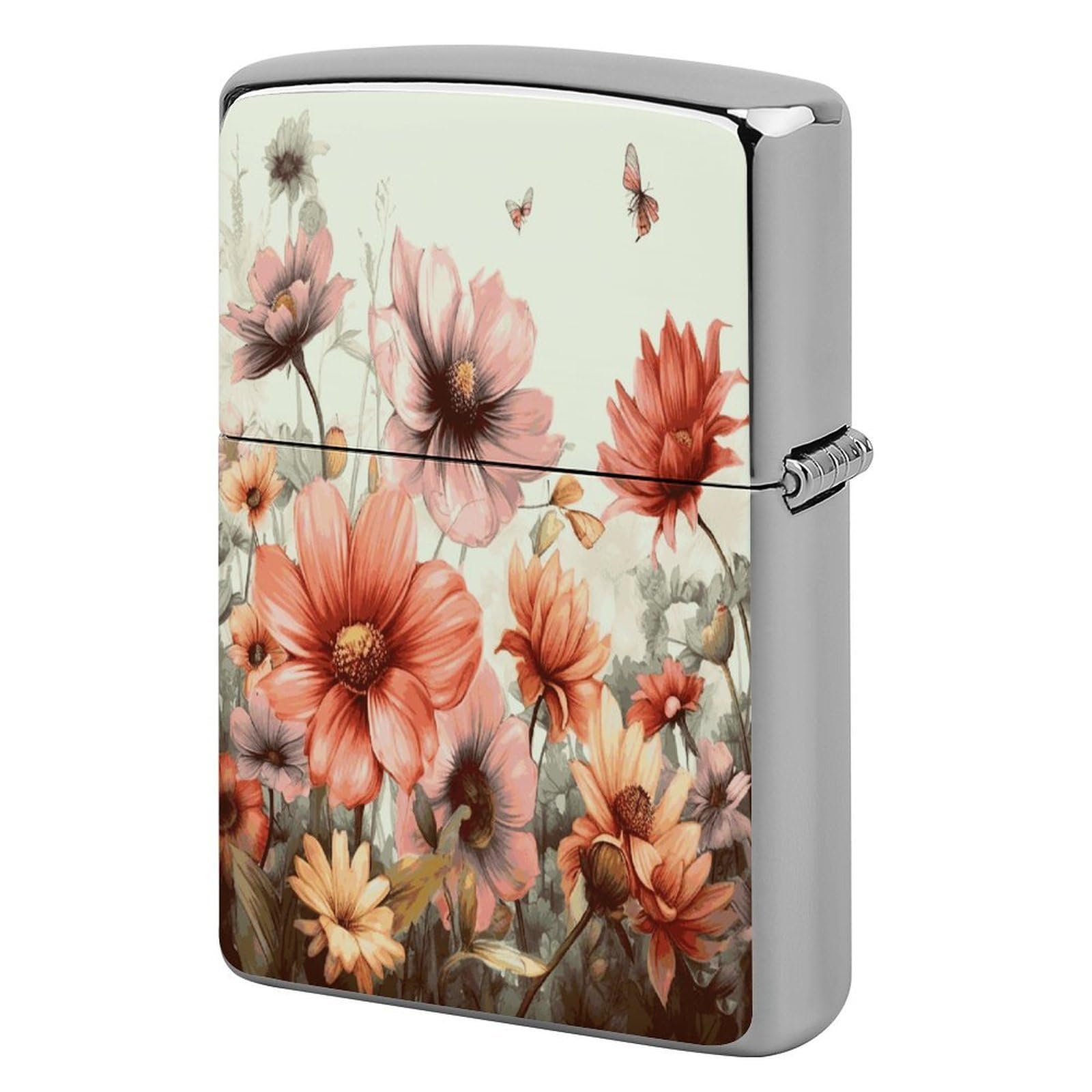 Fodpand Style Flower Floral Metal Lighter Case Cover Lighter Sleeve