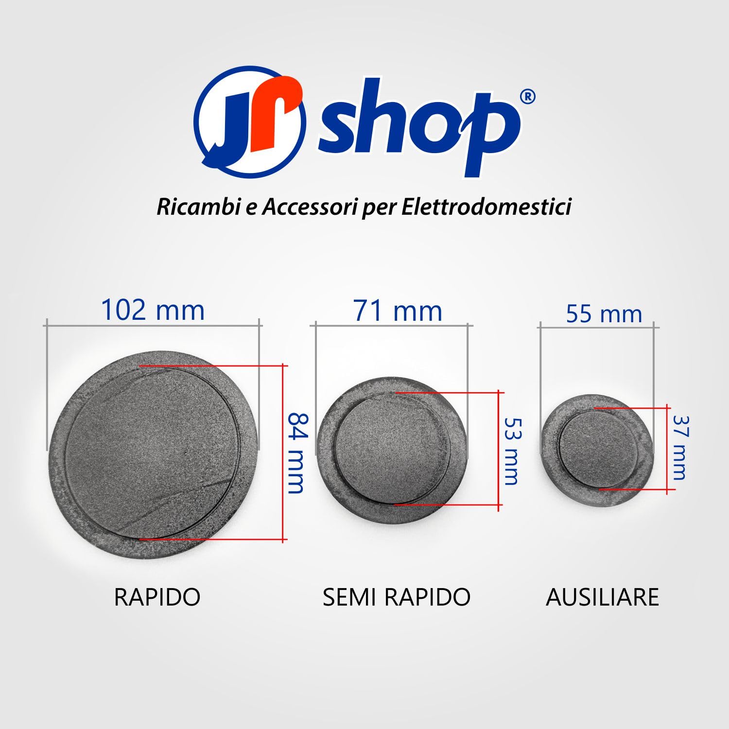 Image secondaire de Kit de 4 plaques émaillées JPshop pour cuisinières Rex Electrolux