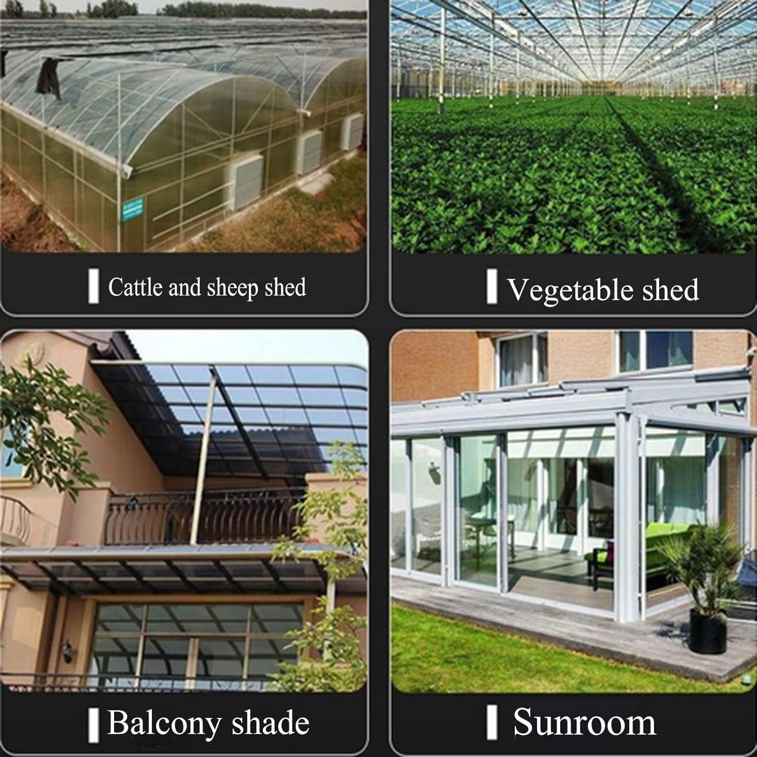 EMYJAY Polycarbonate Roofing Sheet, 0.8mm Clear Greenhouse Sheet Glassfiber Daylighting Panels Uv Protection Daylighting Panel (Color : Clear, Size : 1.2mx10m)