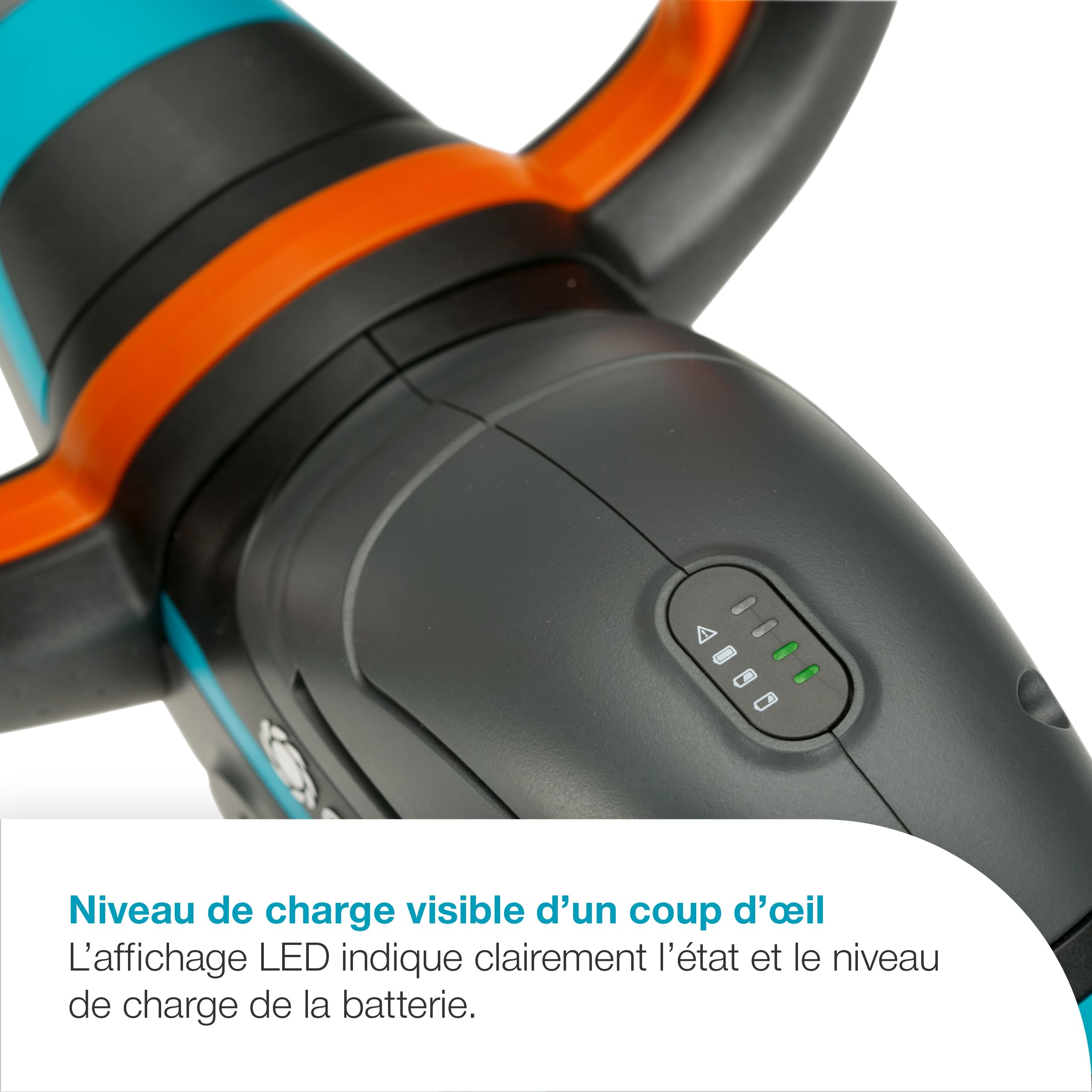 Gardena Taille-Haies sur Batterie ComfortCut 50/18V P4A - Kit prêt à l'emploi: Ergonomique, Géométrie de Lame optimisée, Léger, Affichage du Niveau de Charge, sans Fil (14730-20)