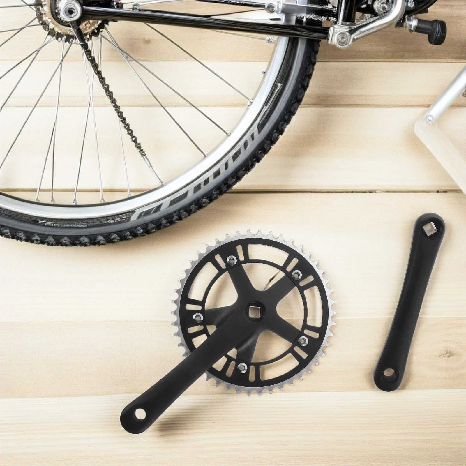 Homoyoyo Platos y Bielas de Bicicleta 46t 170mm en Aleación Negro