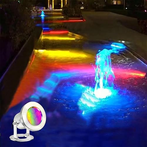 Miniatura 6 de Luces LED para Estanque con Control Remoto, 6W SS316 de Acero Inoxidable RGB Luz de Fuente Subacuática IP68 Impermeable Luces Subacuáticas para