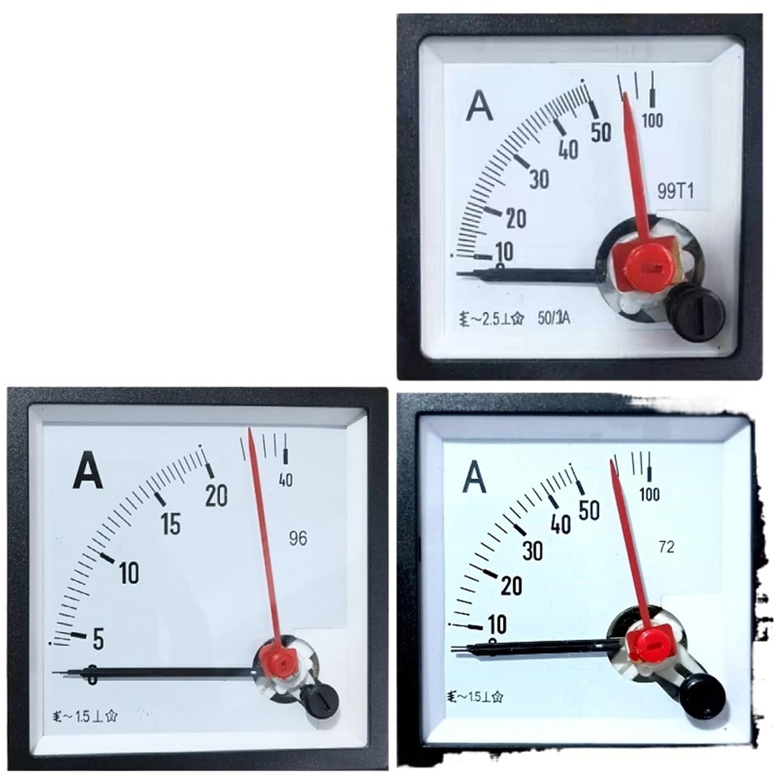 Ampèremètre AC à pointeur de haute précision double aiguille 80mm - 3