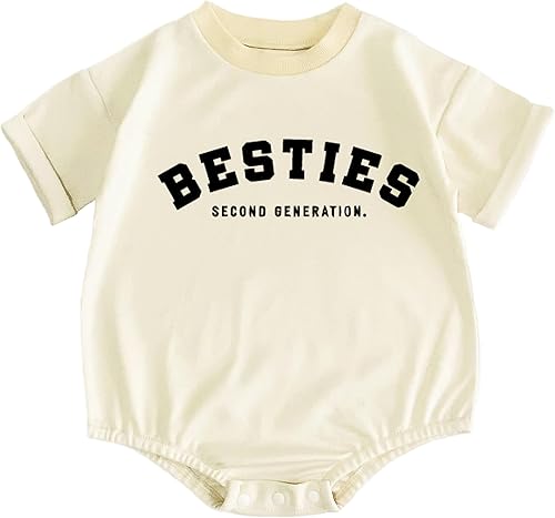 Camisa con estampado de letras de segunda generación para bebé, niña, niño, camiseta con estampado de letras para mejor amiga, camiseta para mamá y