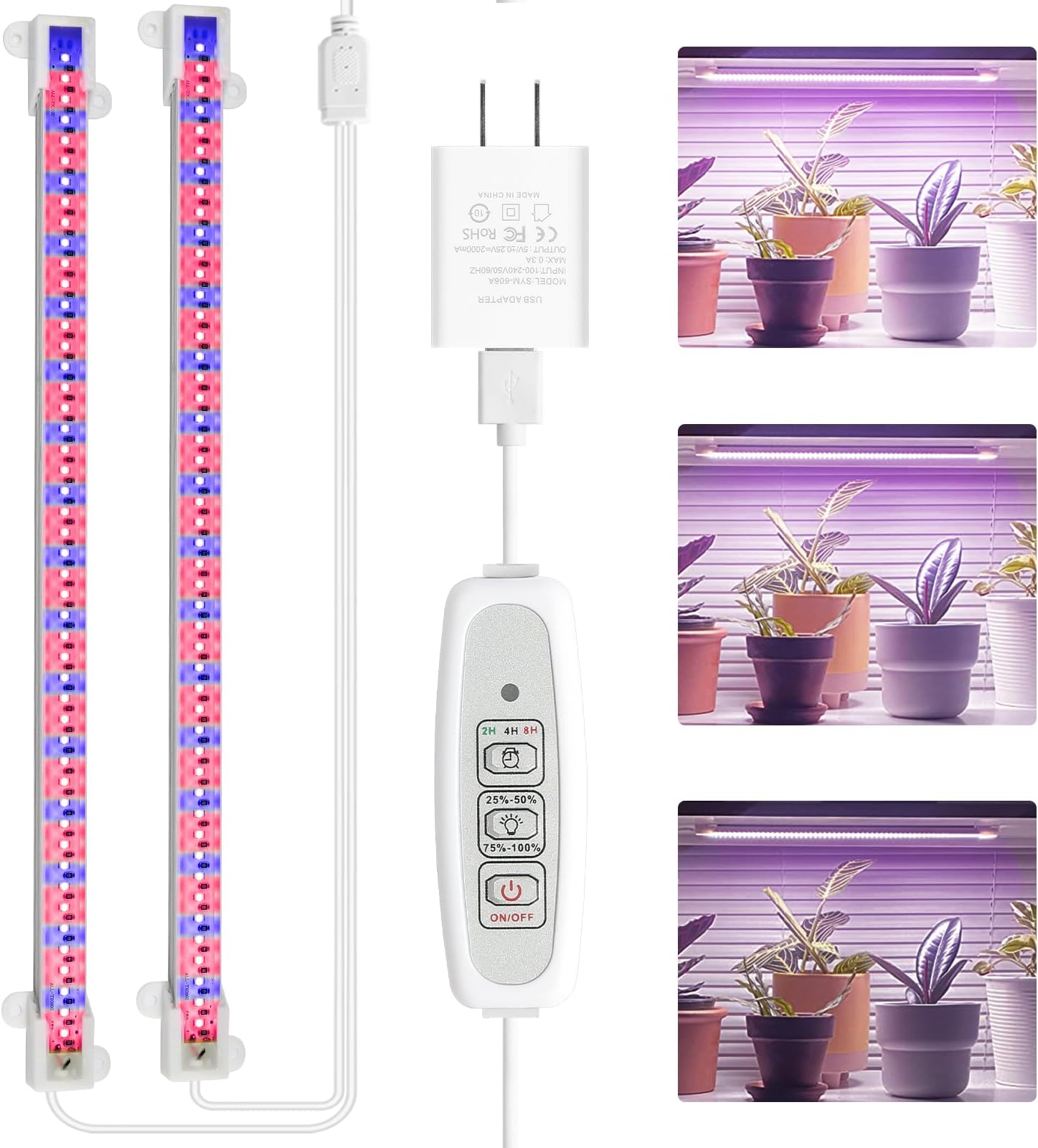 Grow Light Strips Red and Blue 2 Pack