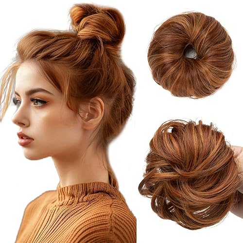 CJL HAIR 2PCs Small Cute Messy Bun Hair Piece for