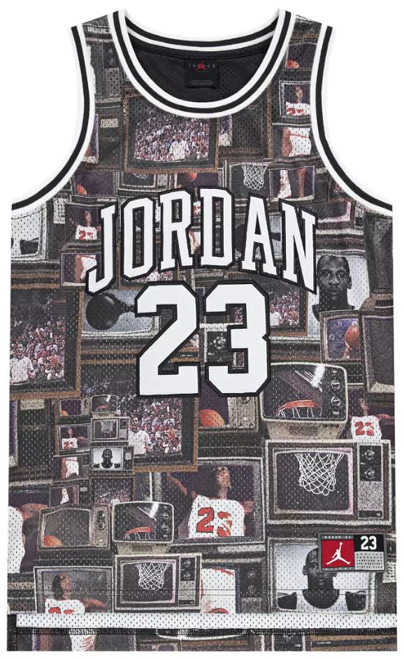 Nike Jordan Kids Printed 23 Basketball Jersey Dark Smoke Gray (US Alpha Large Regular Dark Smoke Gray)