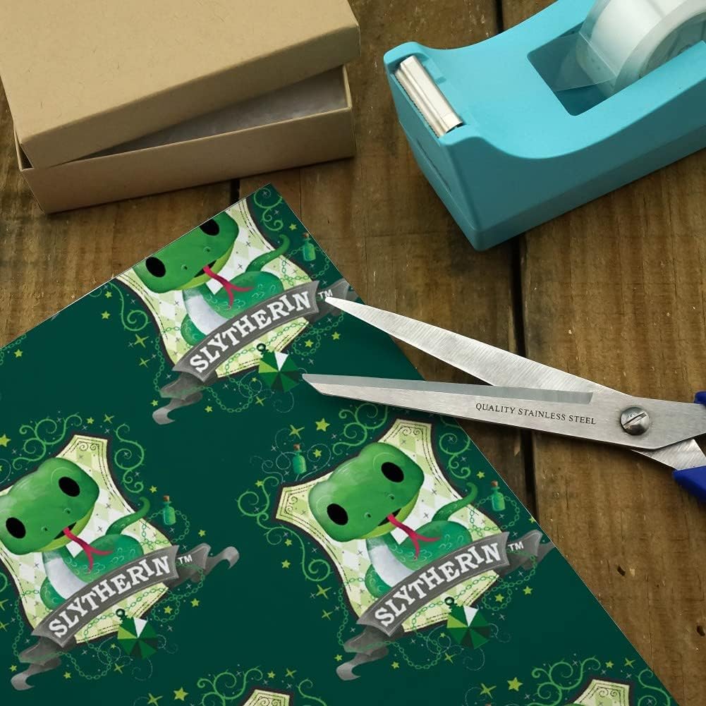 GRAPHICS & MORE Harry Potter Chibi Slytherin Crest Gift Wrap Wrapping Paper Rolls