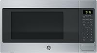 GE 1.6 Cu Ft Countertop Microwave Oven 1150 Watt Stainless Steel with Child Lock & 8 Auto Cook Settings