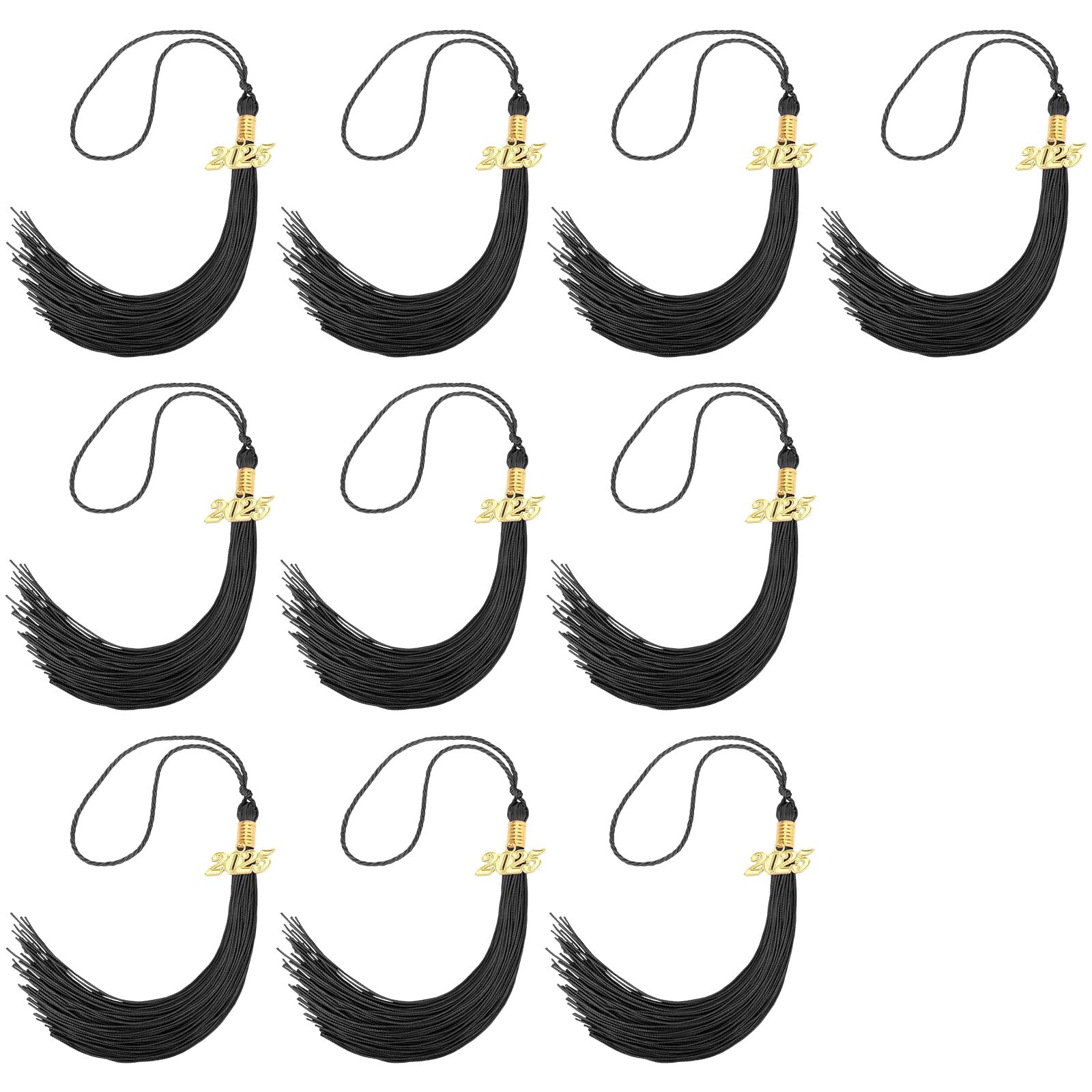 Tsophreniq 10Pcs Graduation Tassels 2025 Graduation Hat Tassels Charm for Class of 2025 Graduates and Event Celebration Polyester Commencement Ceremony
