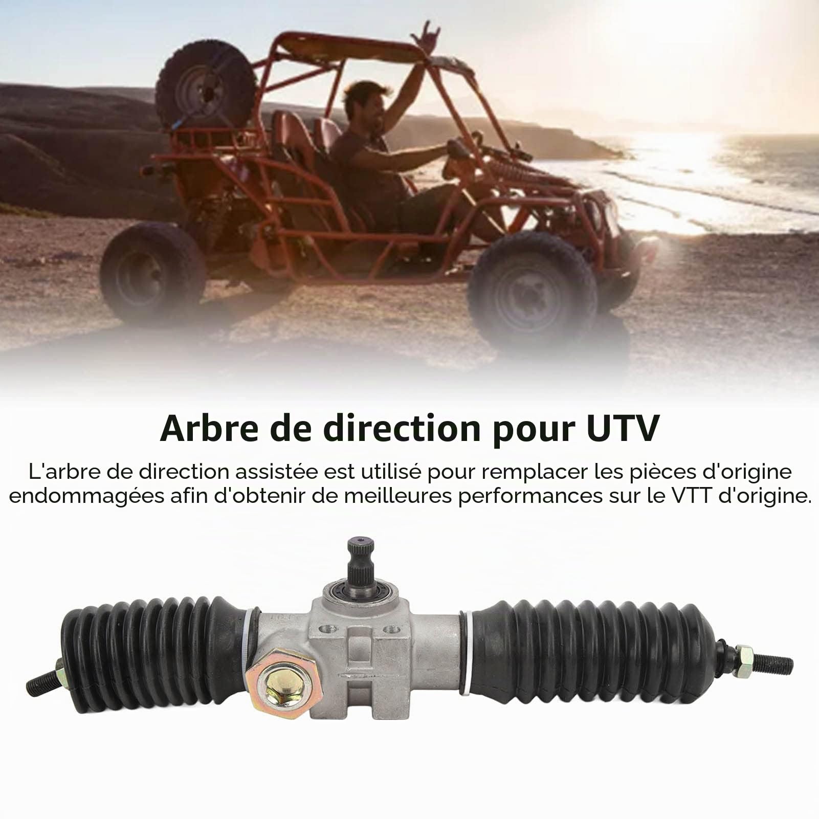 Arbre de Direction 30T, Arbre de Direction 420mm 30T Performance Stable Haute sensibilité Universelle pour ATV UTV Go Kart