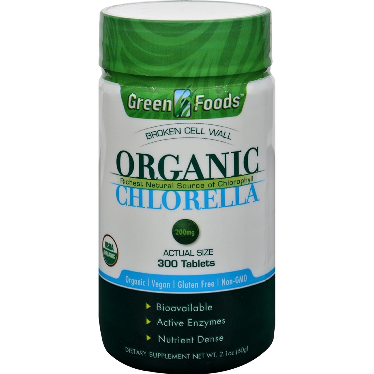 Green Foods Organic Chlorella - 200 mg - 300 Tablets