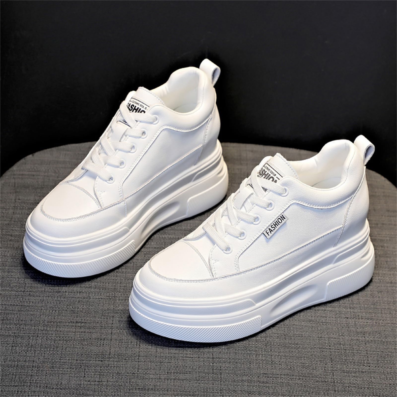 AONETIGER Sneakers Zeppa Interna Scarpe Donna Moda Pelle Casual Traspiranti Ginnastica con Piattaforma Tacco 8cm per Uso Quotidiano Ufficio Esterno Feste Gr.35EU-39EU