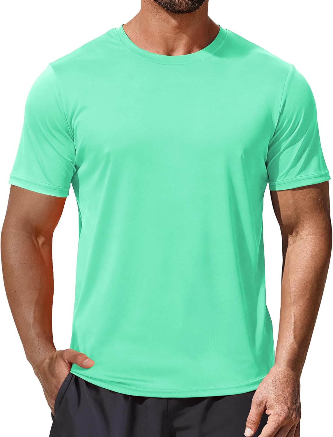 NEYOUQE Men’s UPF 50+ Workout T-Shirt – Moisture-Wicking Athletic Top