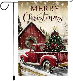 Red Truck Christmas Garden Flag 12x18