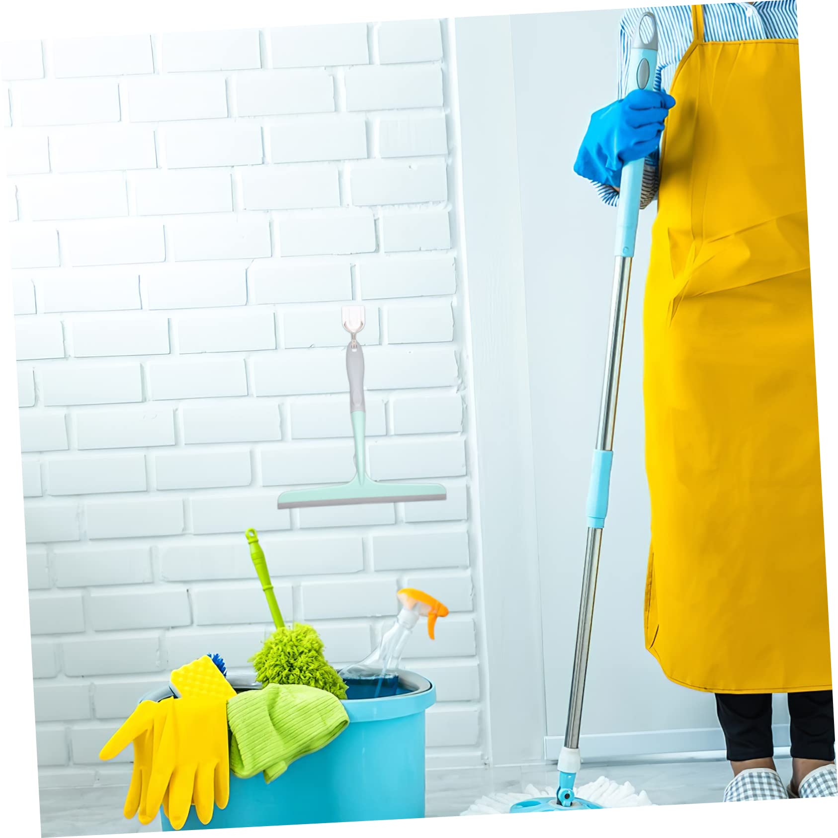 SHERCHPRY Rasquetas para Ducha con Gancho Limpiacristales Multiusos para Mamparas Y Puertas De Vidrio Diseño Ergonómico Y Colgador Práctico para Baño Y Coche 4 Piezas X 5