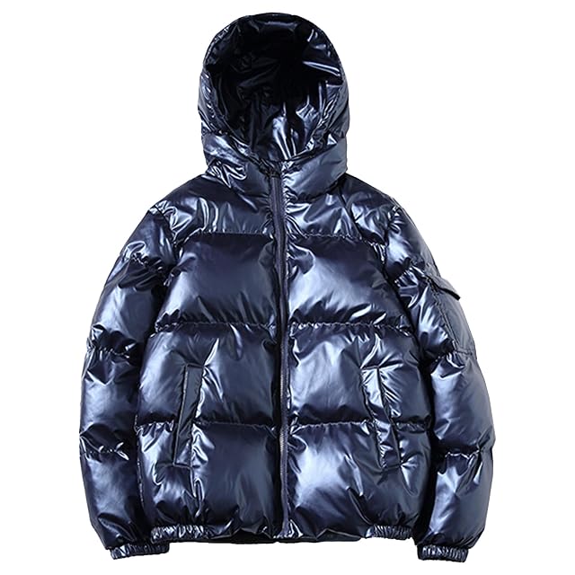 Maiyifu-GJ Mens Down Coats Winter Warm Thicken Jacket Outerwear Fashion Hooded Quilted Padded Overcoat
