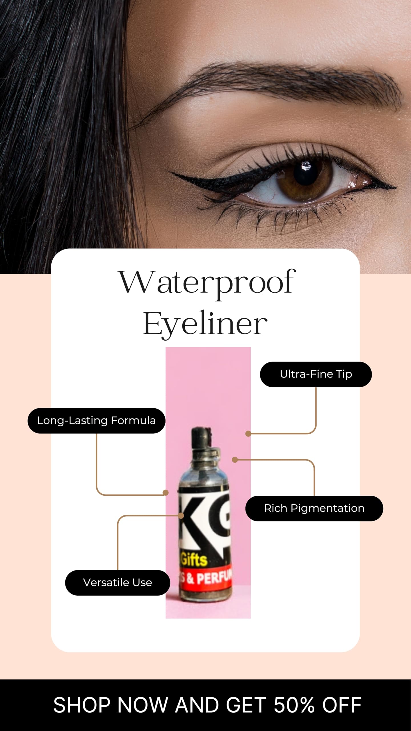 AllKindGifts 100% Natural Black Arabian Eyeliner With Handmade Eyeliner Pot Intense Color, Long-Wearing, Smudge-Proof