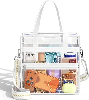Hopack Clear Bag for Stadium Events, Clear Crossbody Purses with Adjustable Strap for Sports Events, Concert