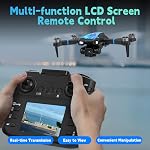 M18LCD Drone with 4K Camera for Adults Drone with Screen on Controller Brushless Motor Optical Flow Positioning Headless Mode One Key Takeoff/Landing RC Quadcopter for Beginners Adults