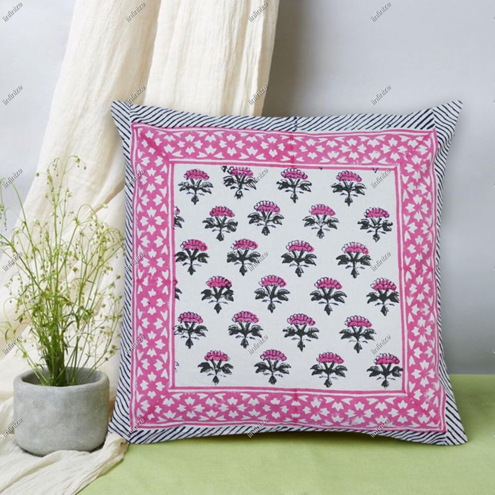 Housse de coussin floral vintage 40x40 tissée main pour un salon élégant