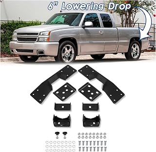 6" Rear Axle Lowering C Notch with Flip Kit For 1999-2007 Chevy Silverado GMC Sierra 1500 Pickup