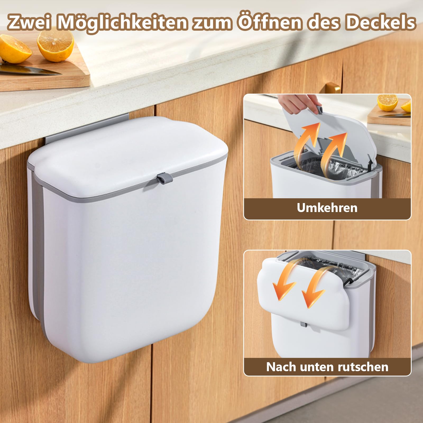 Küchenabfalleimer Mülleimer Zum Aufhängen Mit Deckel, Küchenschranktür