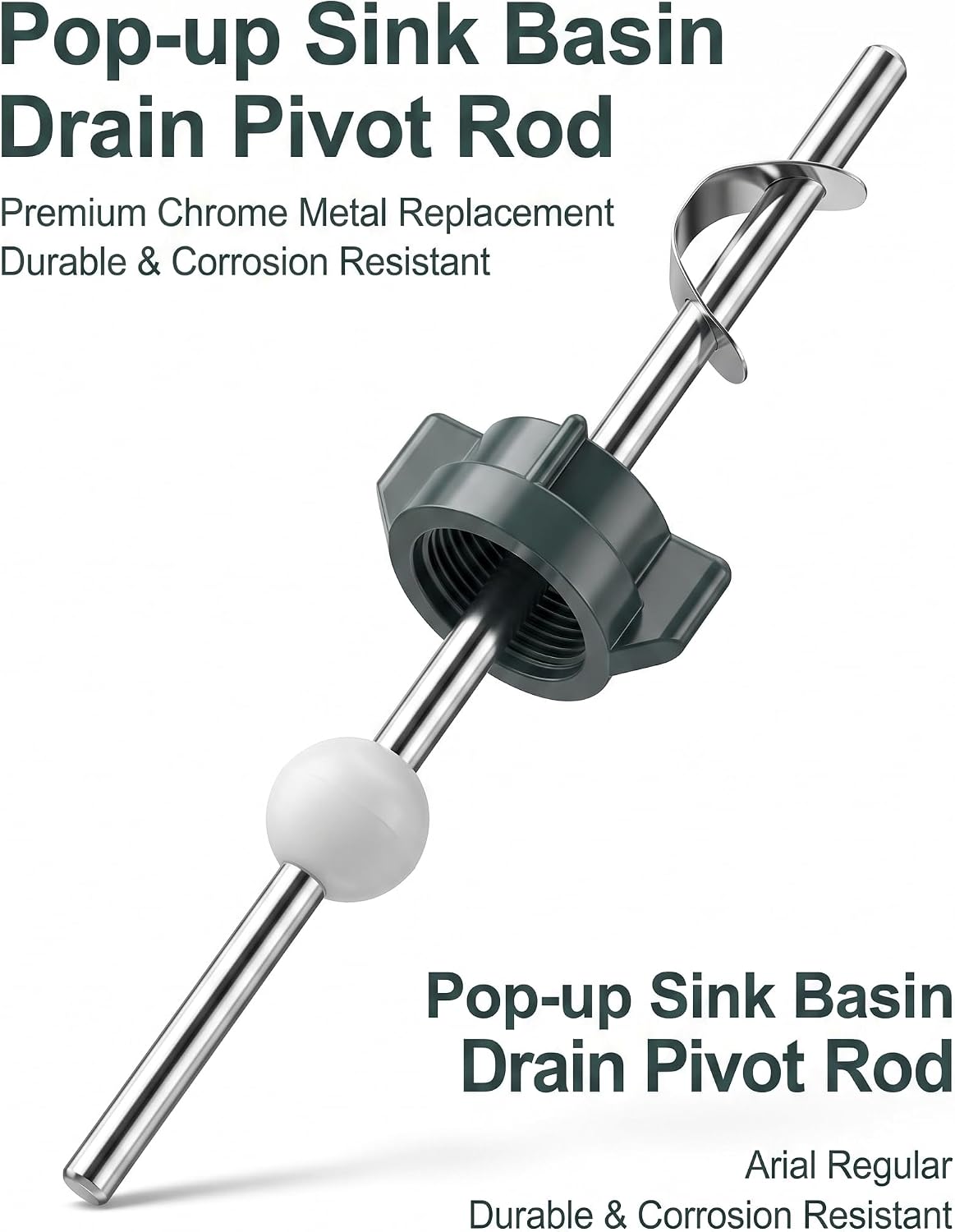 PS2673 Bathroom Lavatory Drain Assembly 4 Pack Pop Up with Ball Rod Green | Plumbing Fixture Drain Assembly for Bathroom Sink, Compatible with Price Pfister, Pop Up Drain Fixture with Ball Rod