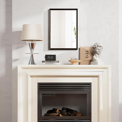 Miniatura 3 de Espejo de tocador de baño, espejo de baño negro de 20 x 16 pulgadas, espejos biselados modernos para decoración de baño, sala de estar, espejo