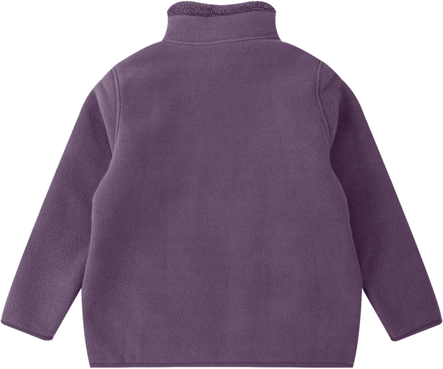 Hansber Kids Girls Boys Zipper Closure Winter Coat Long Sleeve Warm Outerwear Casual Sherpa Fleece Jacket
