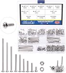 Glarks 333Pcs Machine Screw Assortment Kit #4-40 Stainless Steel Phillips Pan Head Assorted Nuts Bolts and Flat Washers Set, 304 Stainless Steel Machine Screws Assortment Set with Storage Case