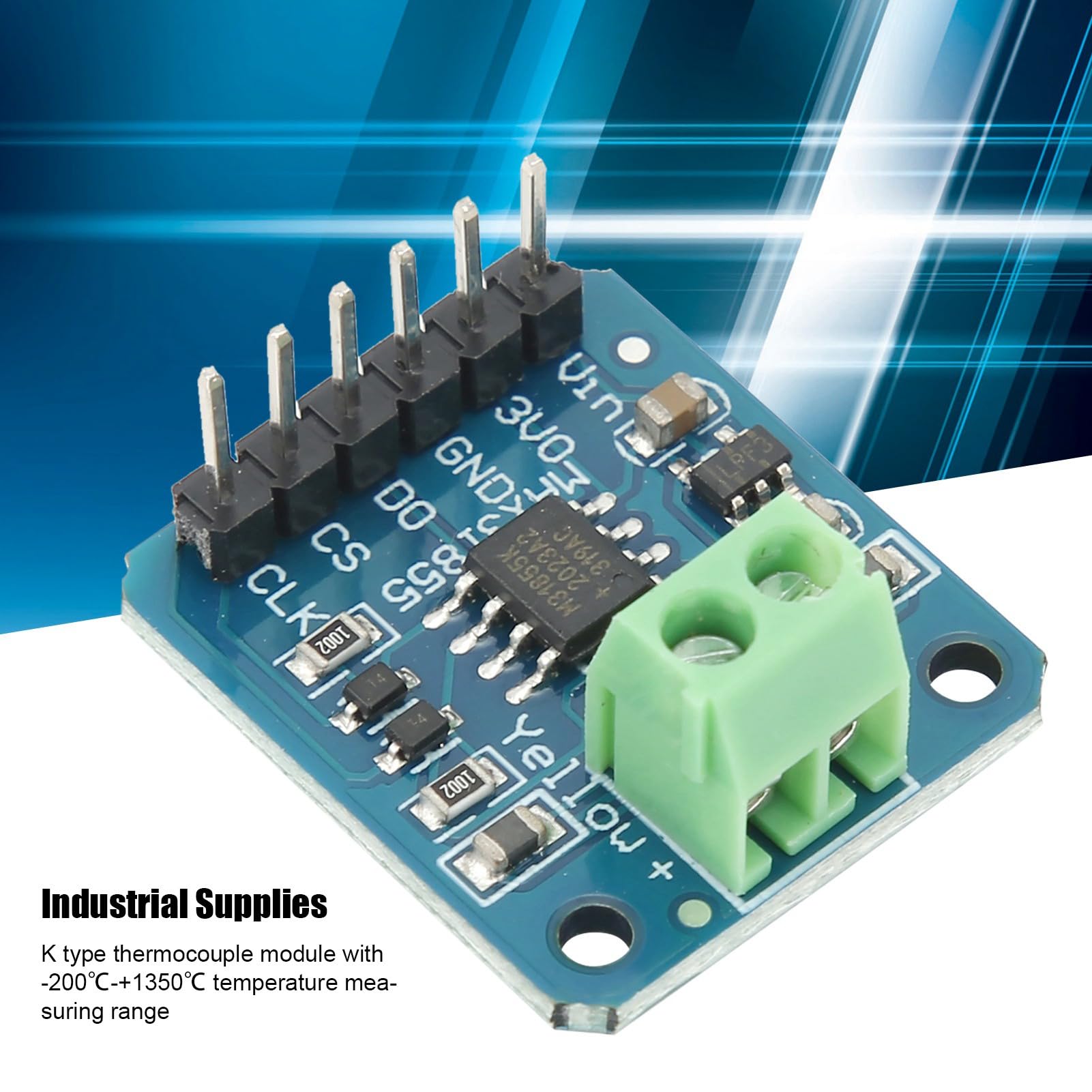 FLEXMAN K Type Thermocouple Module, 3 5V DC Plastic Thermocouple Sensor Set M6 Screw Compatible