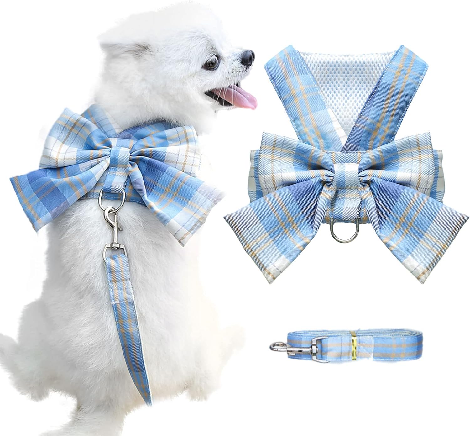 AXIIJGL Dog Harness for Small Dogs with Bow Small Harness
