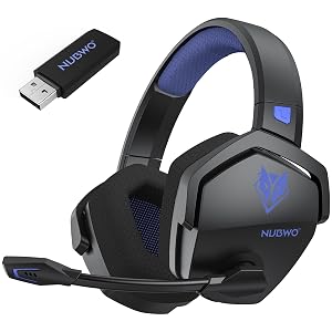 NUBWO Wireless Gaming Headset with Mic for Ps5 Ps4 PC Zero Interference 100-Hour Battery All-Day Play 23ms Sync