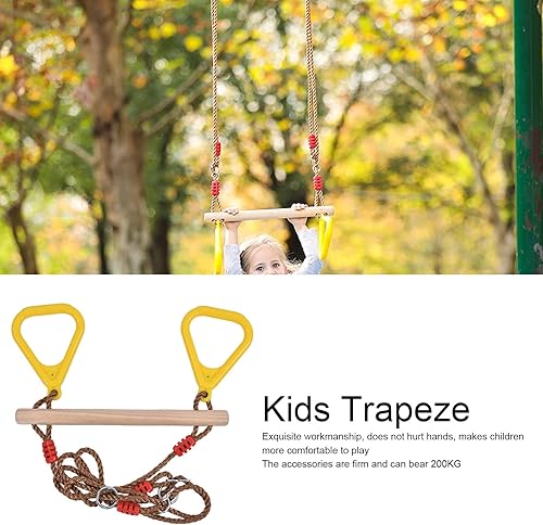Miniatura 2 de Barra de trapecio para niños, barra de trapecio con anillos para interior, juego de gimnasio y parque infantil al aire libre para diversión en