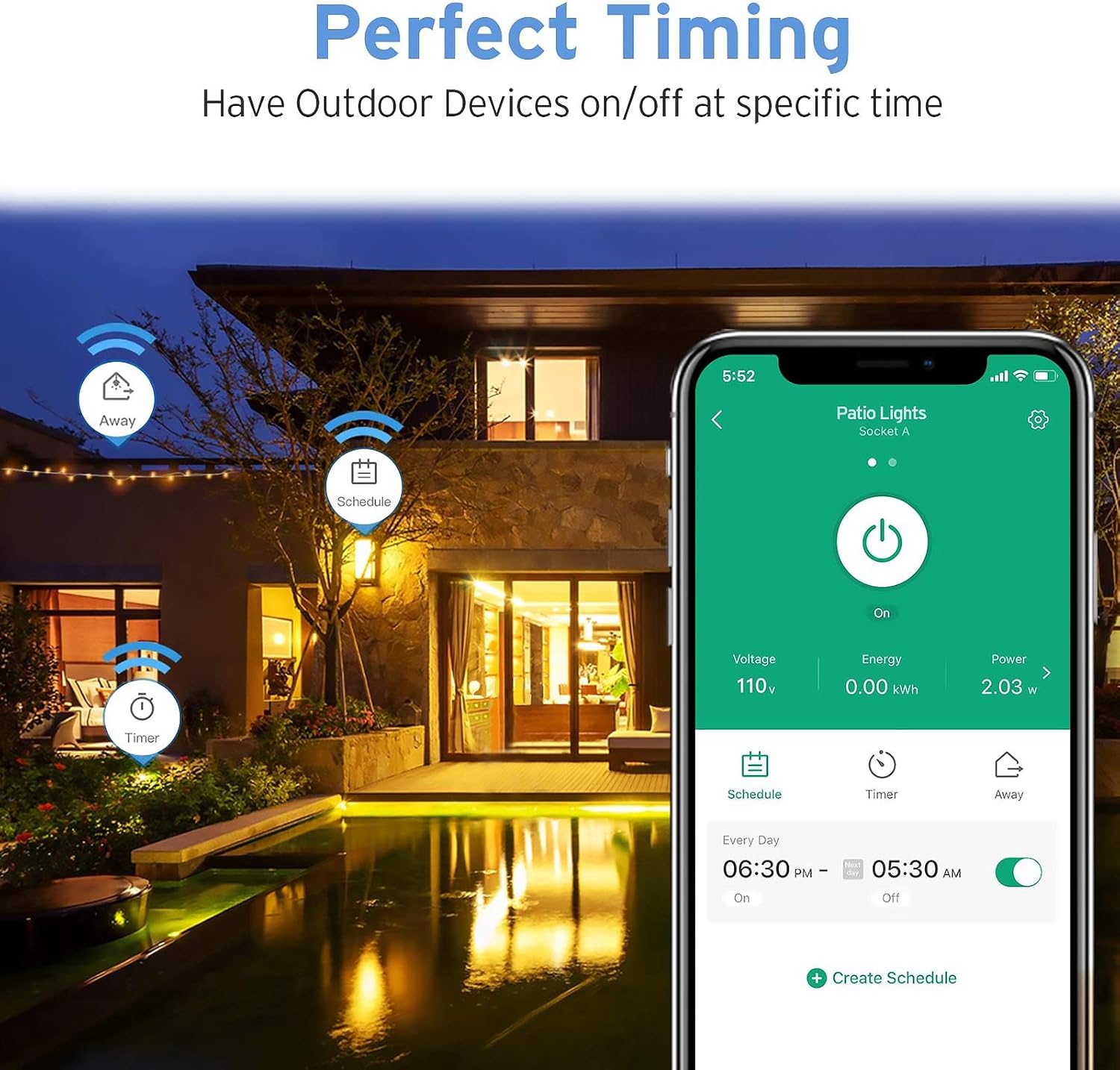 Outdoor Smart Plug, Etekcity Outdoor WiFi Outlet with 2 Sockets, Works with Alexa & Google Home, Wireless Remote Control, Energy Monitoring & Timer Function, IPX4 Waterproof, FCC and ETL Listed : Everything Else