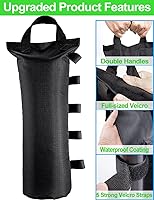 Vista 5 de Bolsas de arena con peso extra grande de 54.4 kg para toldo emergente fácil, toldo de cenador al aire libre, refugio solar instantáneo, paraguas